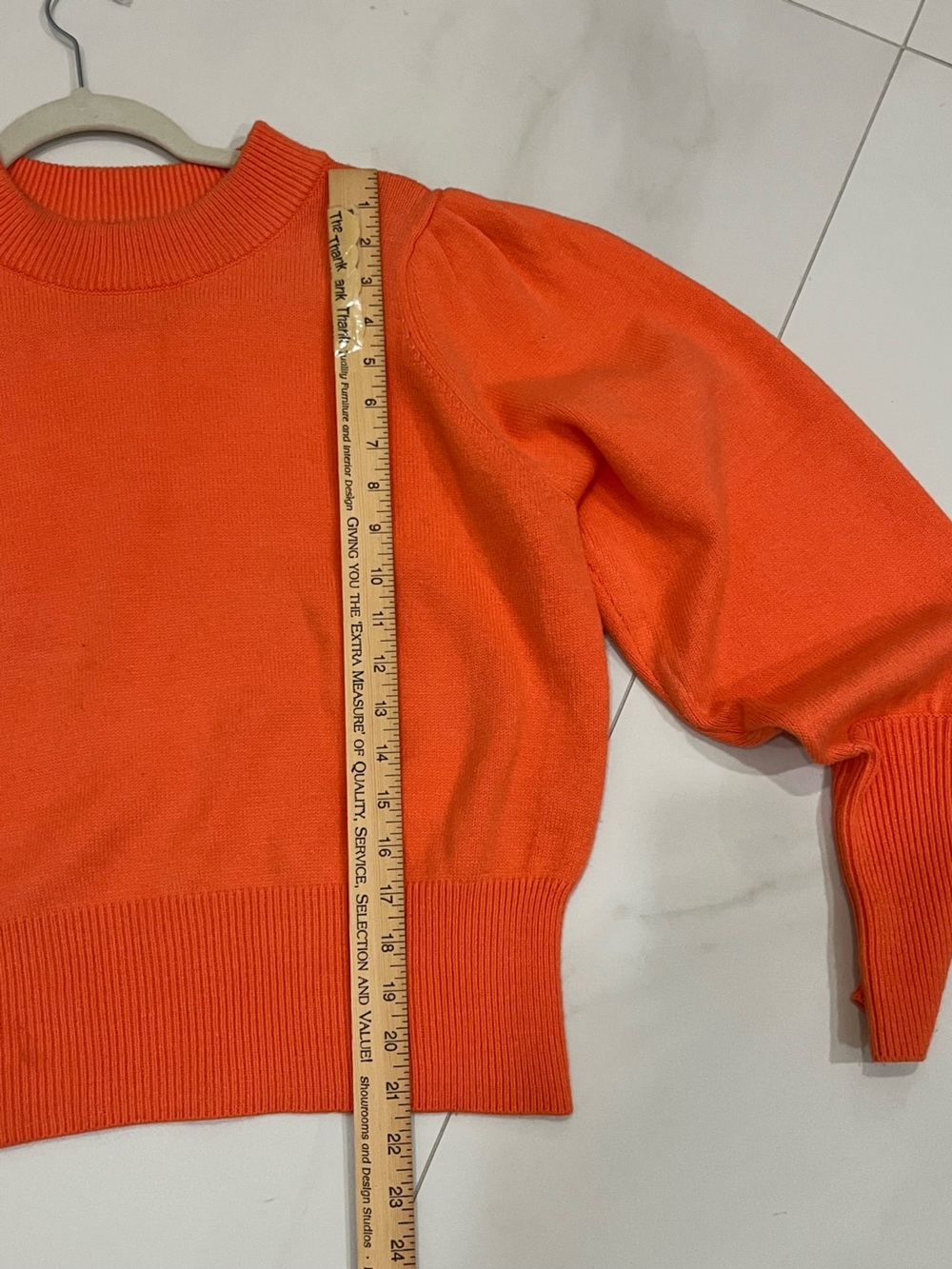 French Connection Coral Crewneck Sweater with Puff Shoulders - Picture 8 of 9